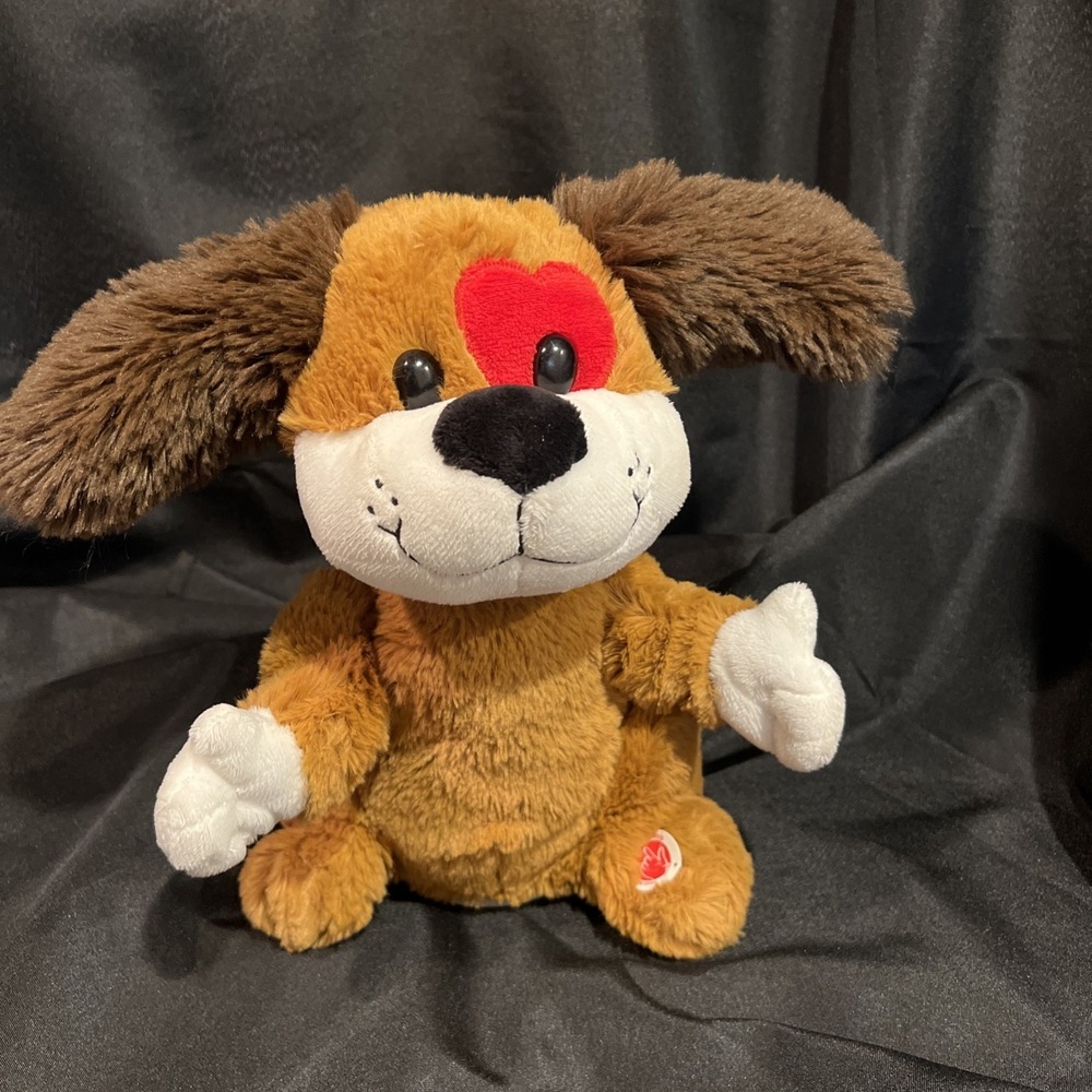 Dan Dee Animated Clapping Puppy‎ Plush Valentine Heart Eye Stuffed Dog Works
